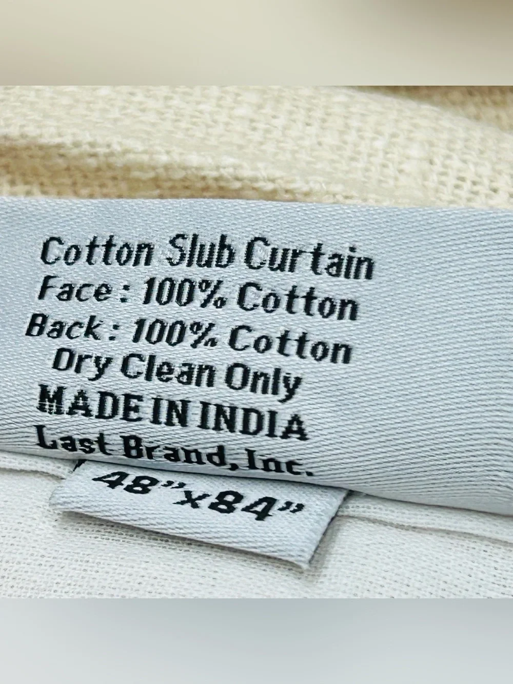 NWOT QUINCE Set Of 2 48x84 Cotton Slub Curtains Natural 0523